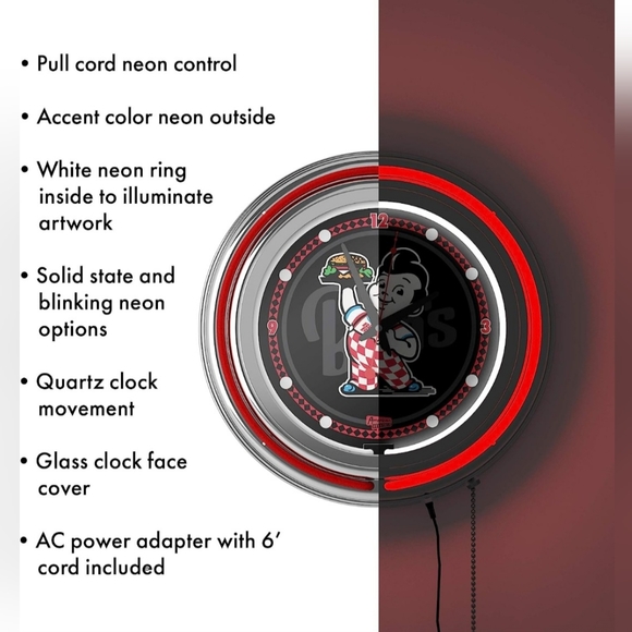 Bobs big boy restraunt neon clock. - Picture 4 of 9